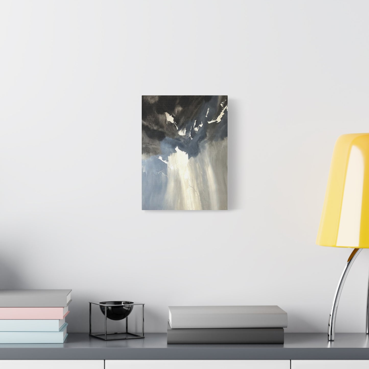 Abstract Storm Canvas Print — Dramatic Blue & Gray Matte Wall Art