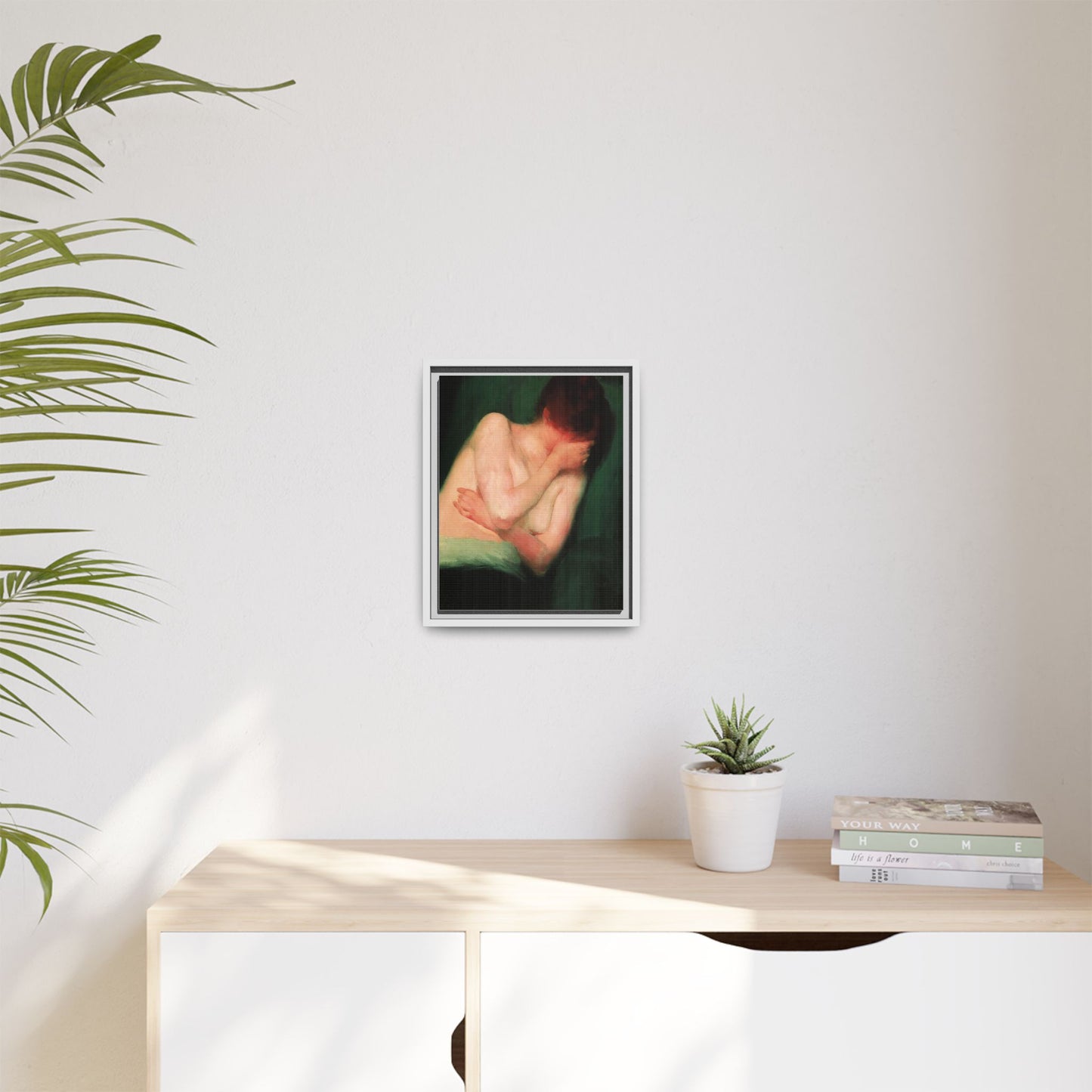Female Nude by János Vaszary Framed Matte Canvas Wall Art Print