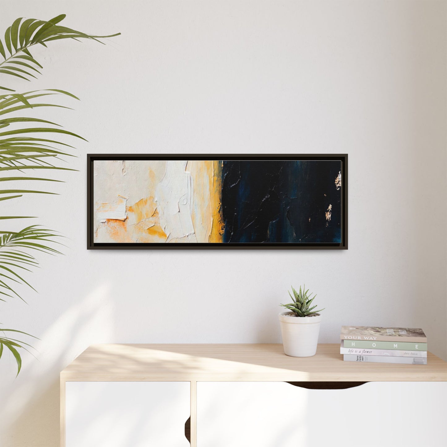 Abstract Coastal Texture Framed Canvas Art — Matte Multi-Color Wall Print