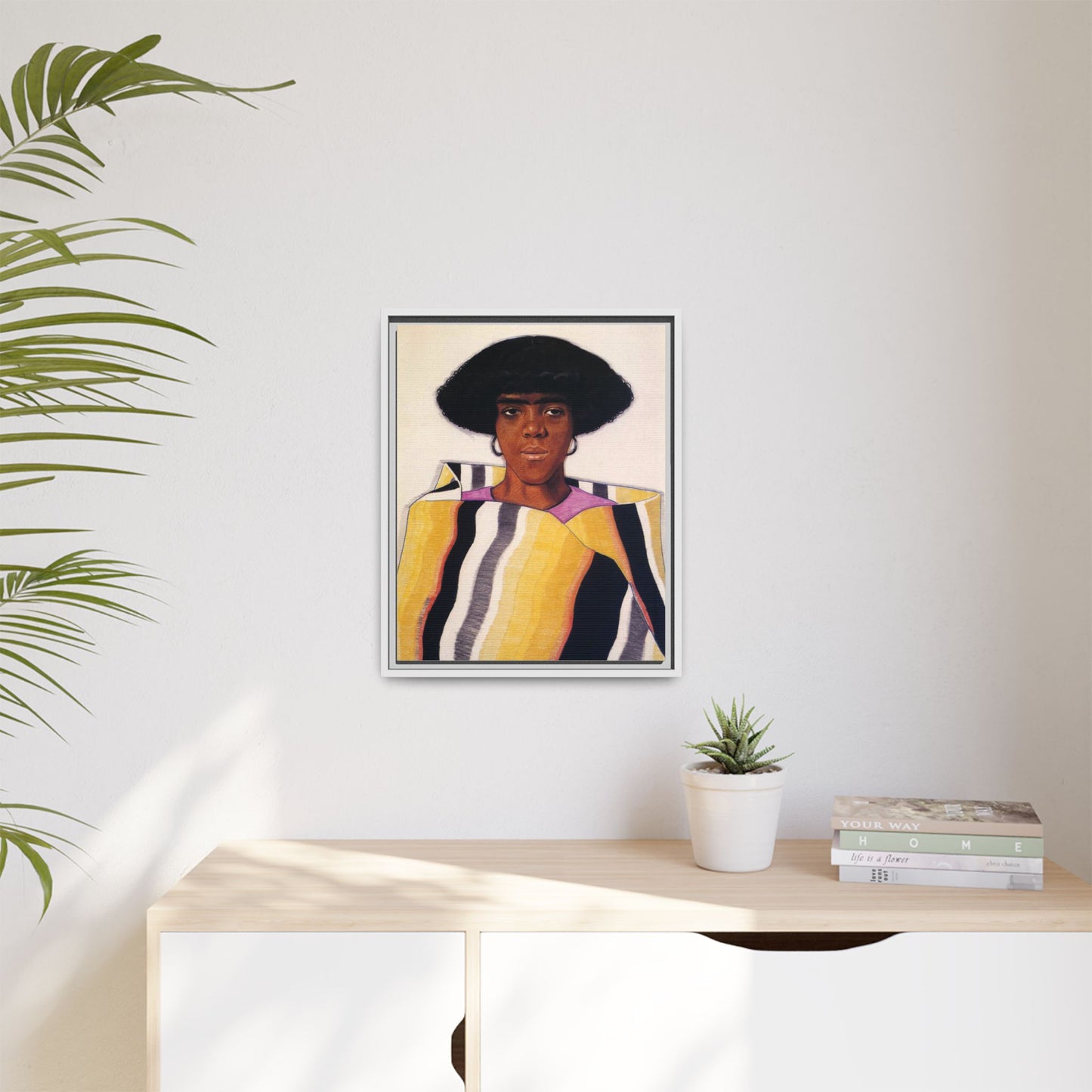 Portrait of an African American Woman by Winold Reiss Framed Matte Canvas Portrait