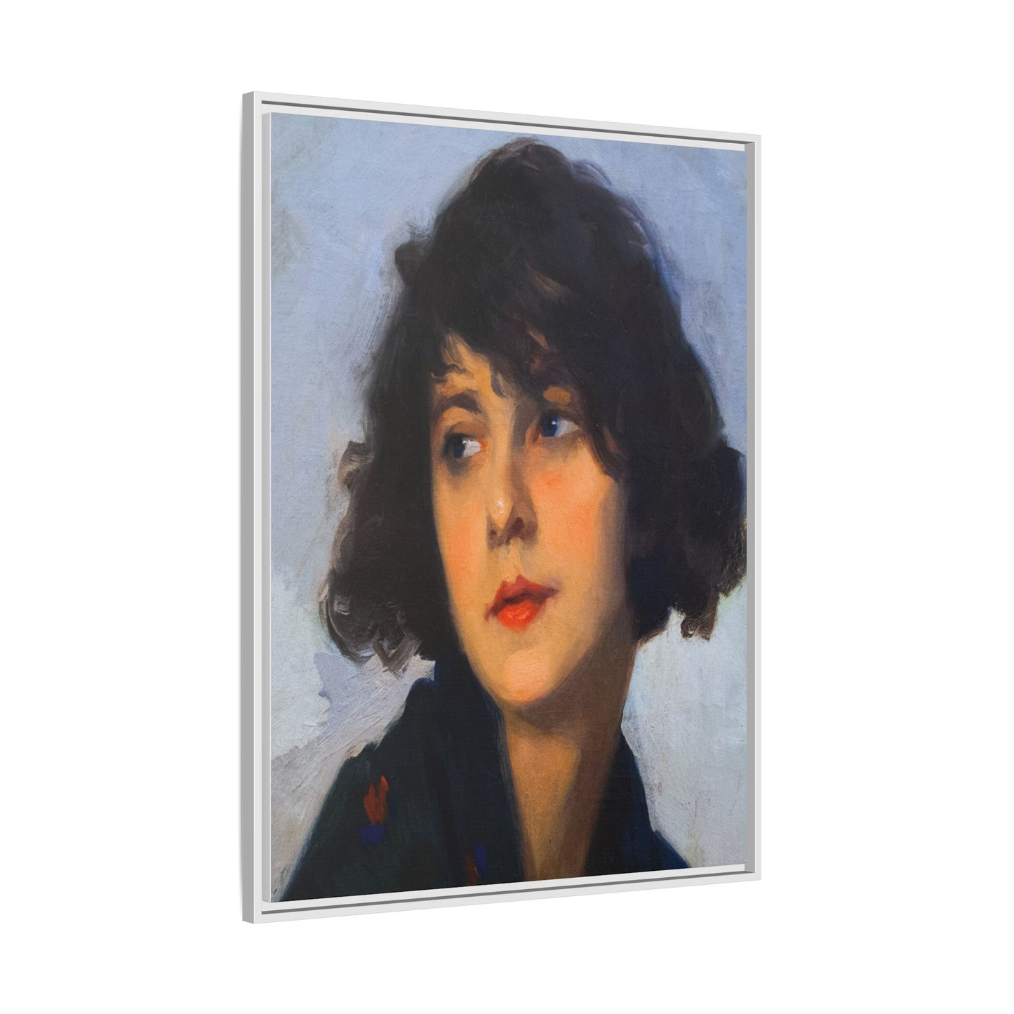 Mulher do chale verde (cropped) by Cyprien Eugene Boulet Framed Matte Canvas Print