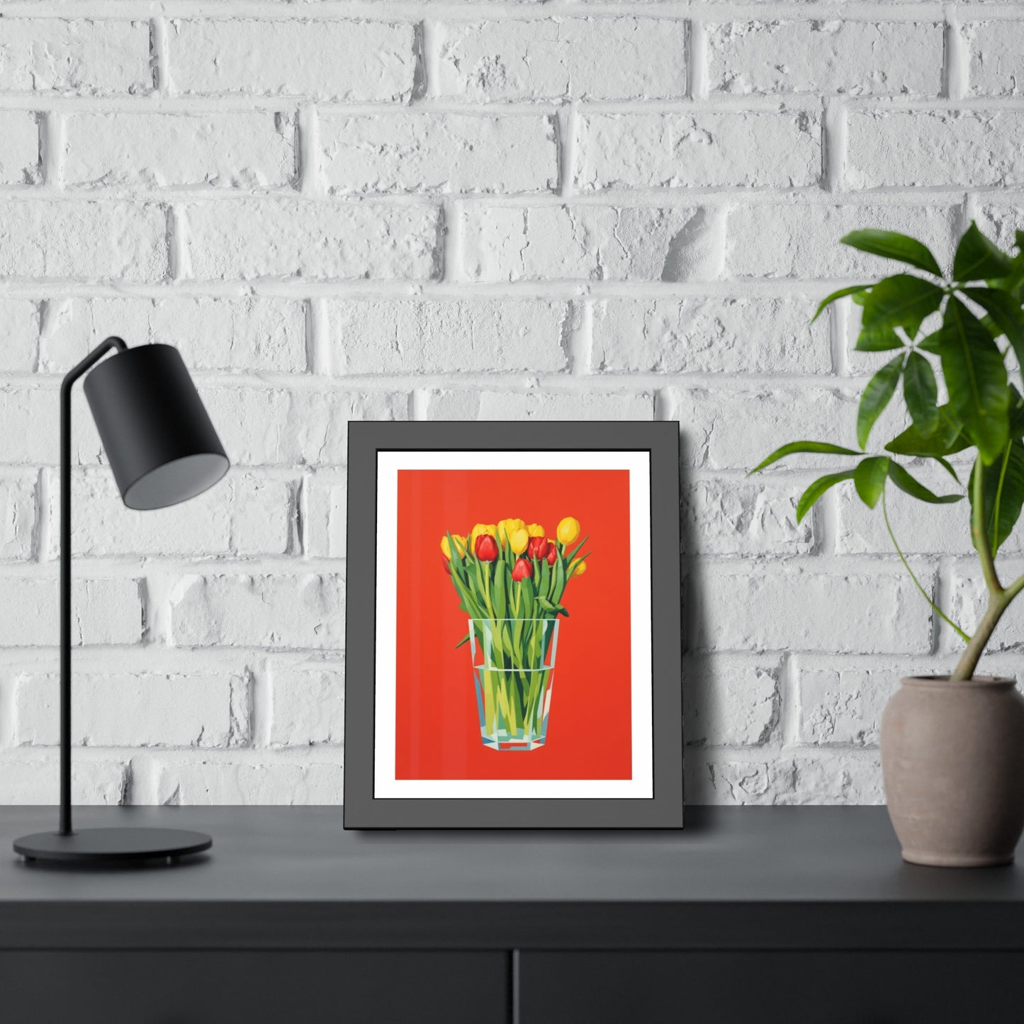 Tulip Bouquet Framed Poster — Bright Floral Wall Art