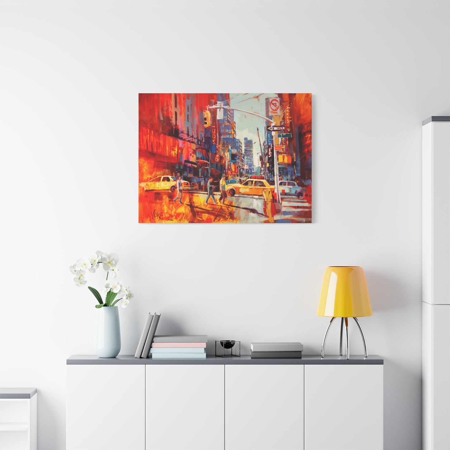 New York 7th AV attributed to Voke Canvas Wall Art — Matte Stretched Canvas