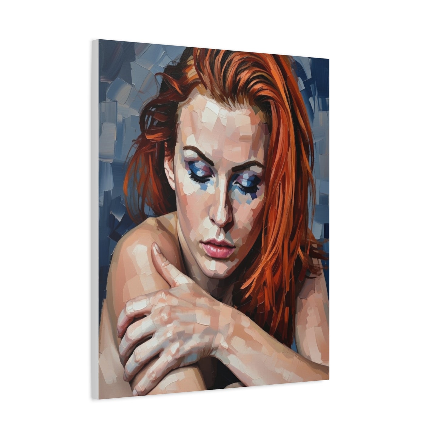 Red-Headed Woman Portrait Canvas Print — Matte Stretched Wall Art