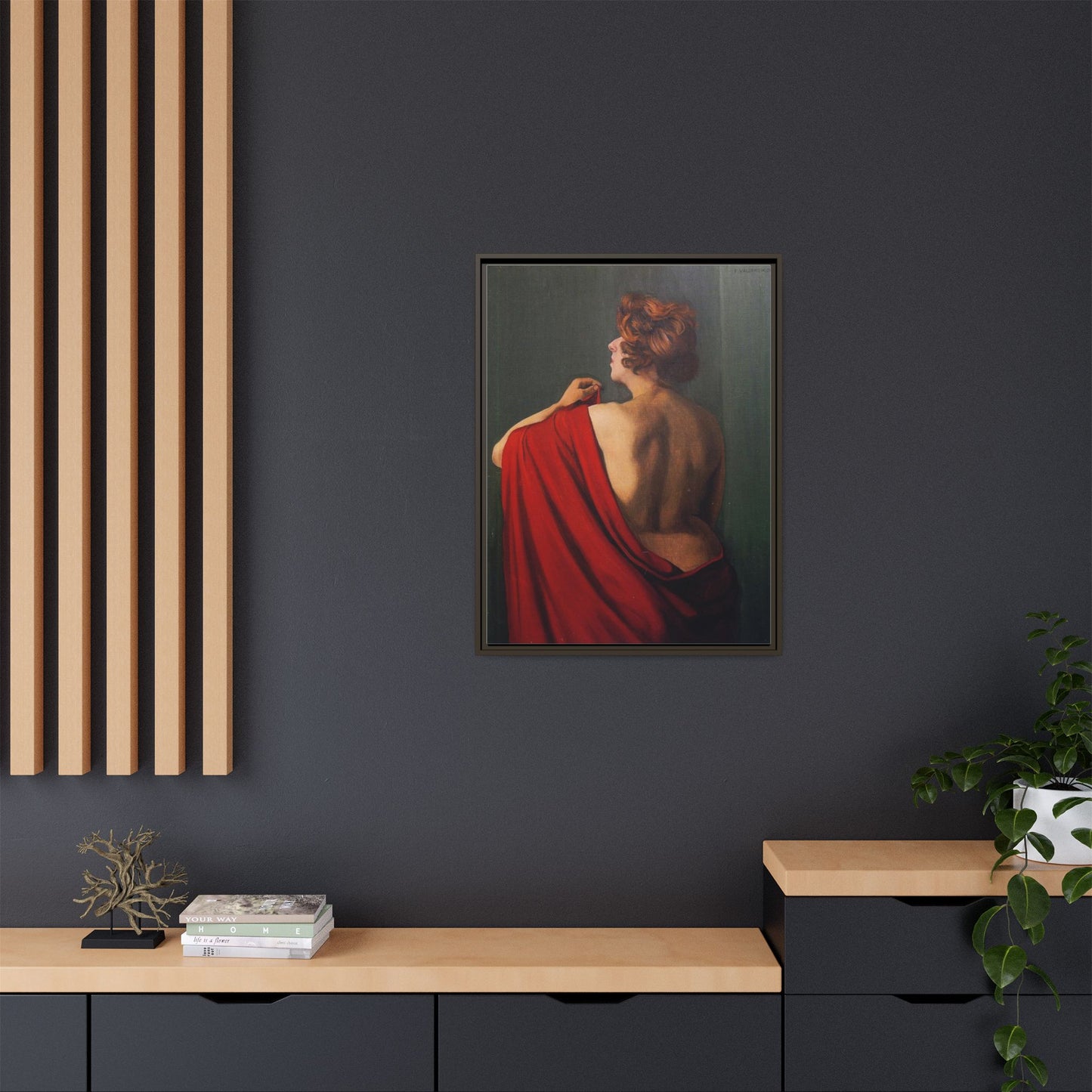 Femme au châle rouge by Félix Vallotton Framed Matte Canvas Wall Art Print