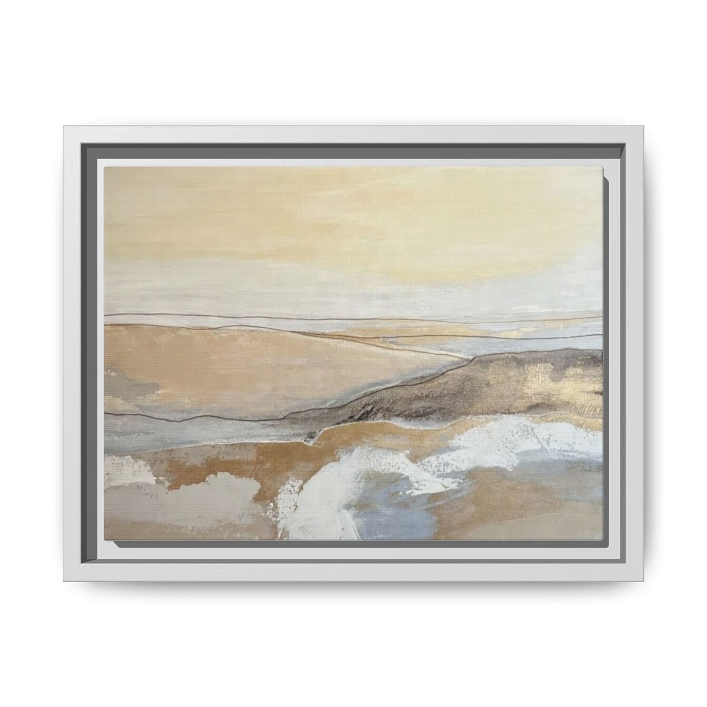 Framed Abstract Coastal Landscape Matte Canvas Wall Art