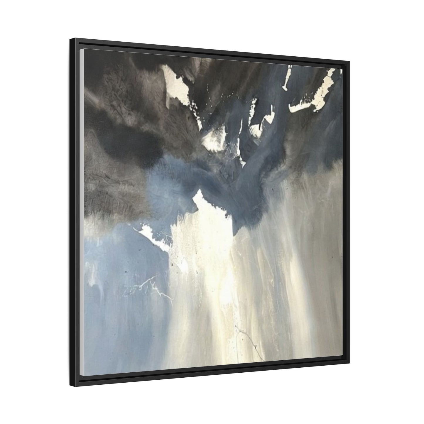 Framed Matte Canvas Art — Moody Abstract Sky Painting