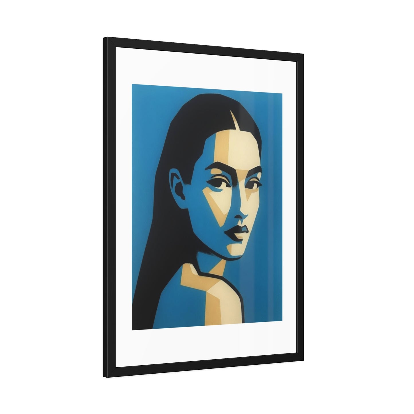 Framed Art Print — Blue Pop Portrait Poster
