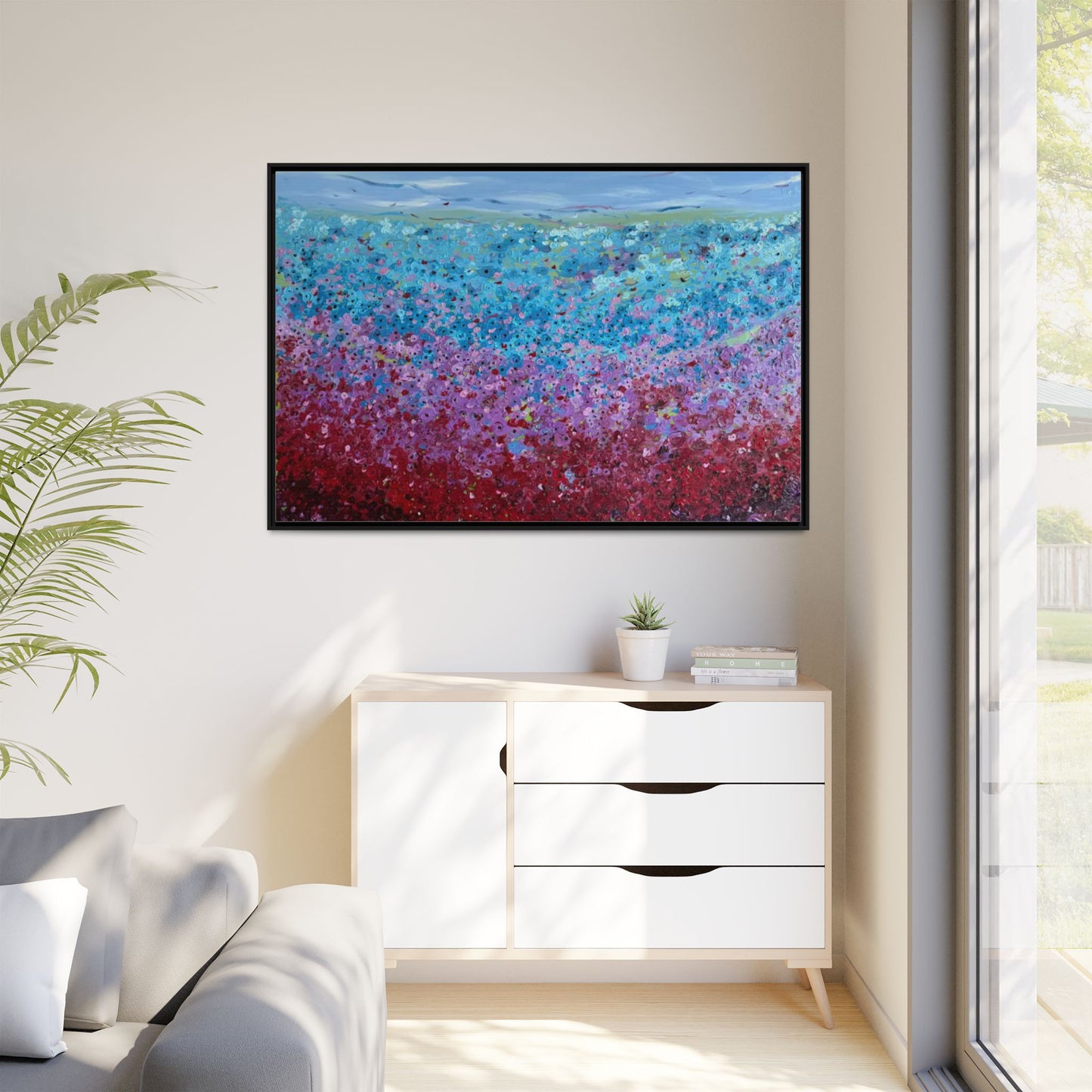 Bloom by Unknown Framed Matte Canvas Abstract Floral Field Wall Art