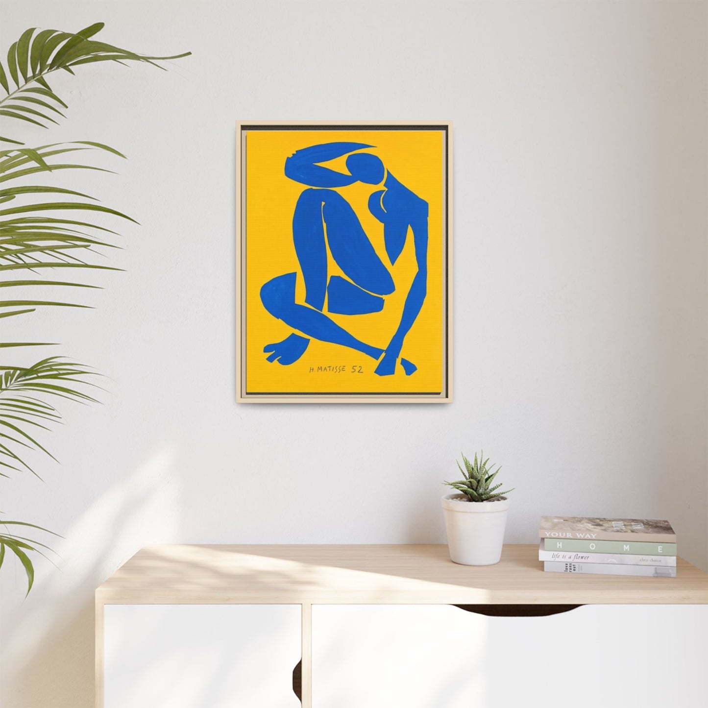Abstract Blue Nude Matte Canvas Wall Art, Framed