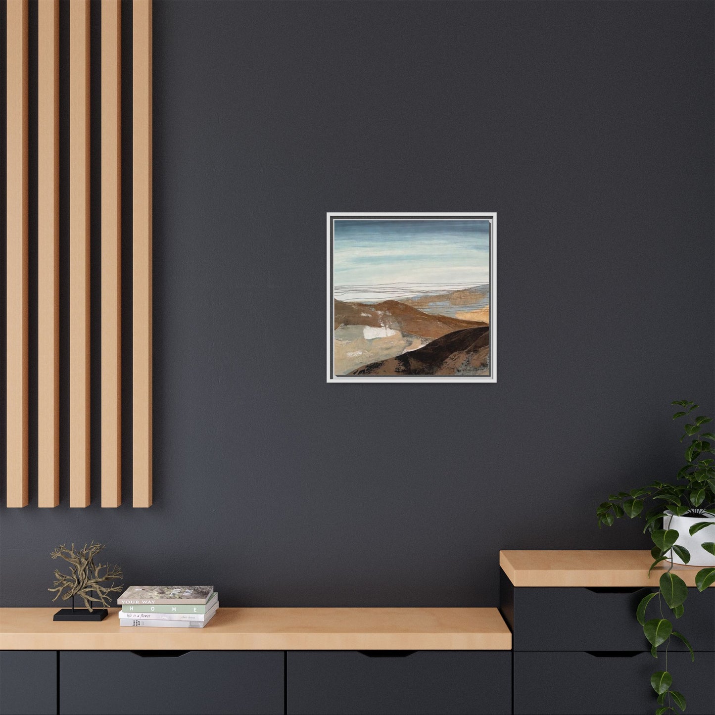 Framed Matte Canvas Art — Serene Abstract Landscape
