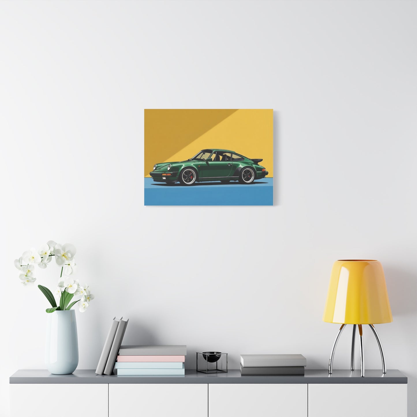 Vintage Green Porsche Art Print - Matte Stretched Canvas