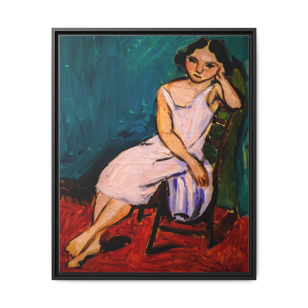 Jeune Fille assise by Henri Matisse Framed Matte Canvas Wall Art