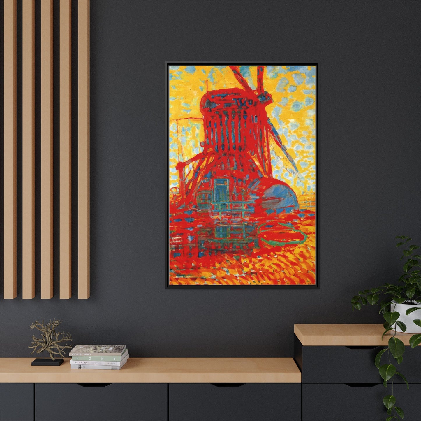 Mill by Sunlight by Piet Mondrian Matte Framed Canvas Wall Art Print