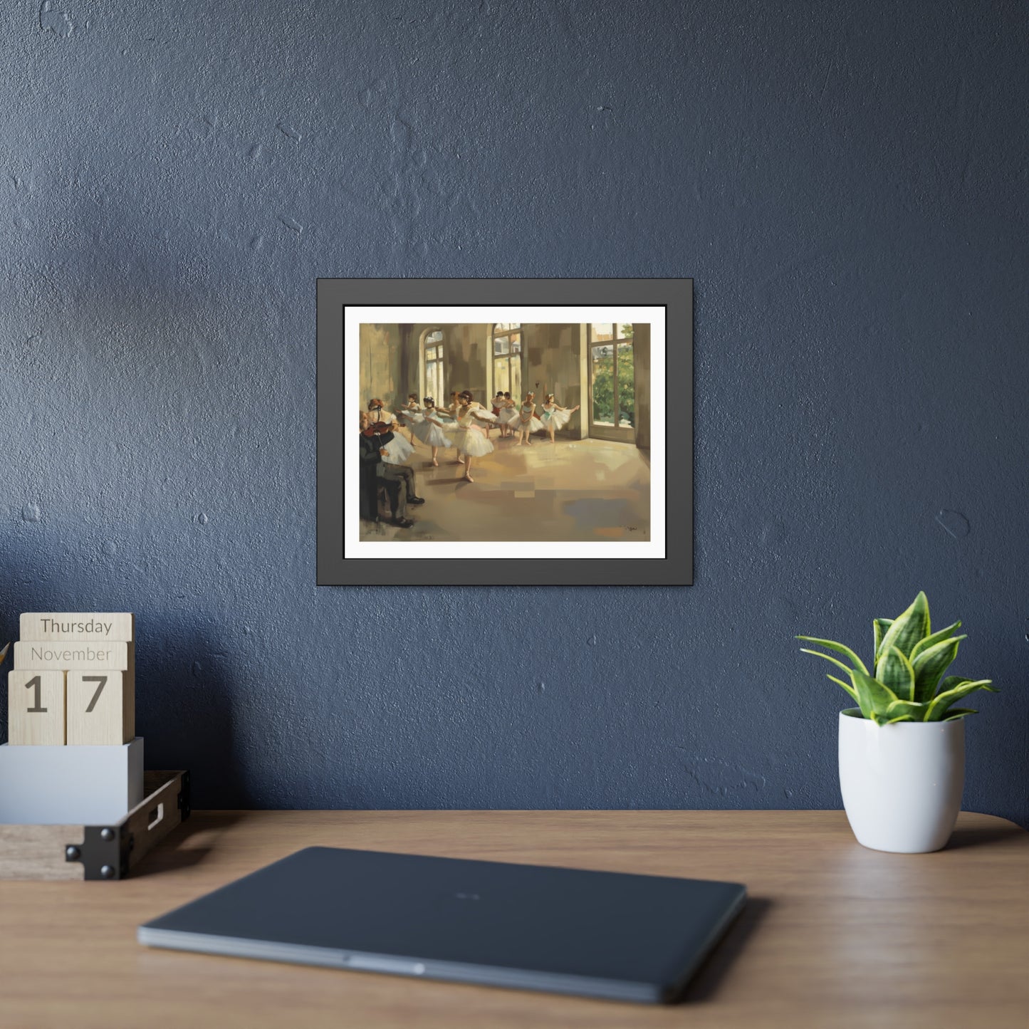 Ballet Rehearsal Framed Art Print — Dancer Studio Poster