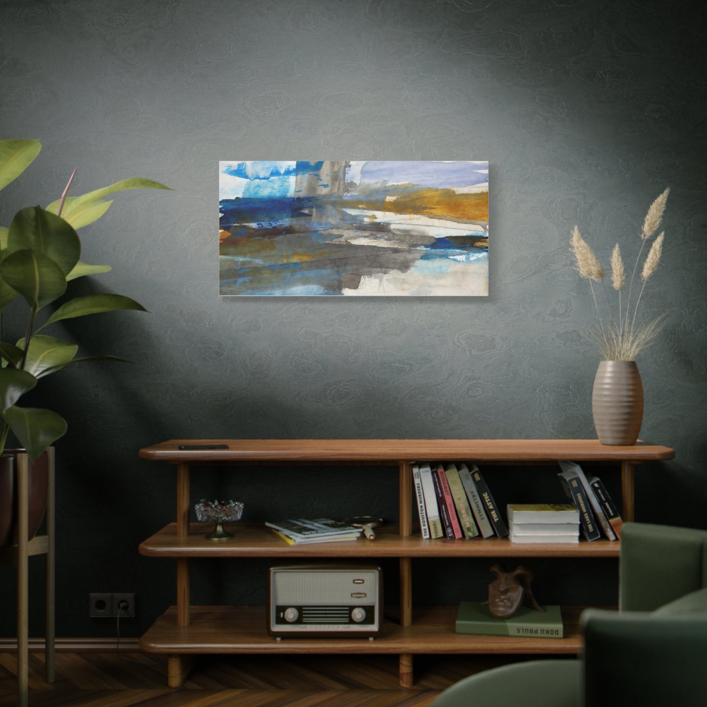 Abstract Coastal Blue Matte Canvas Print — Stretched 1.25" Wall Art