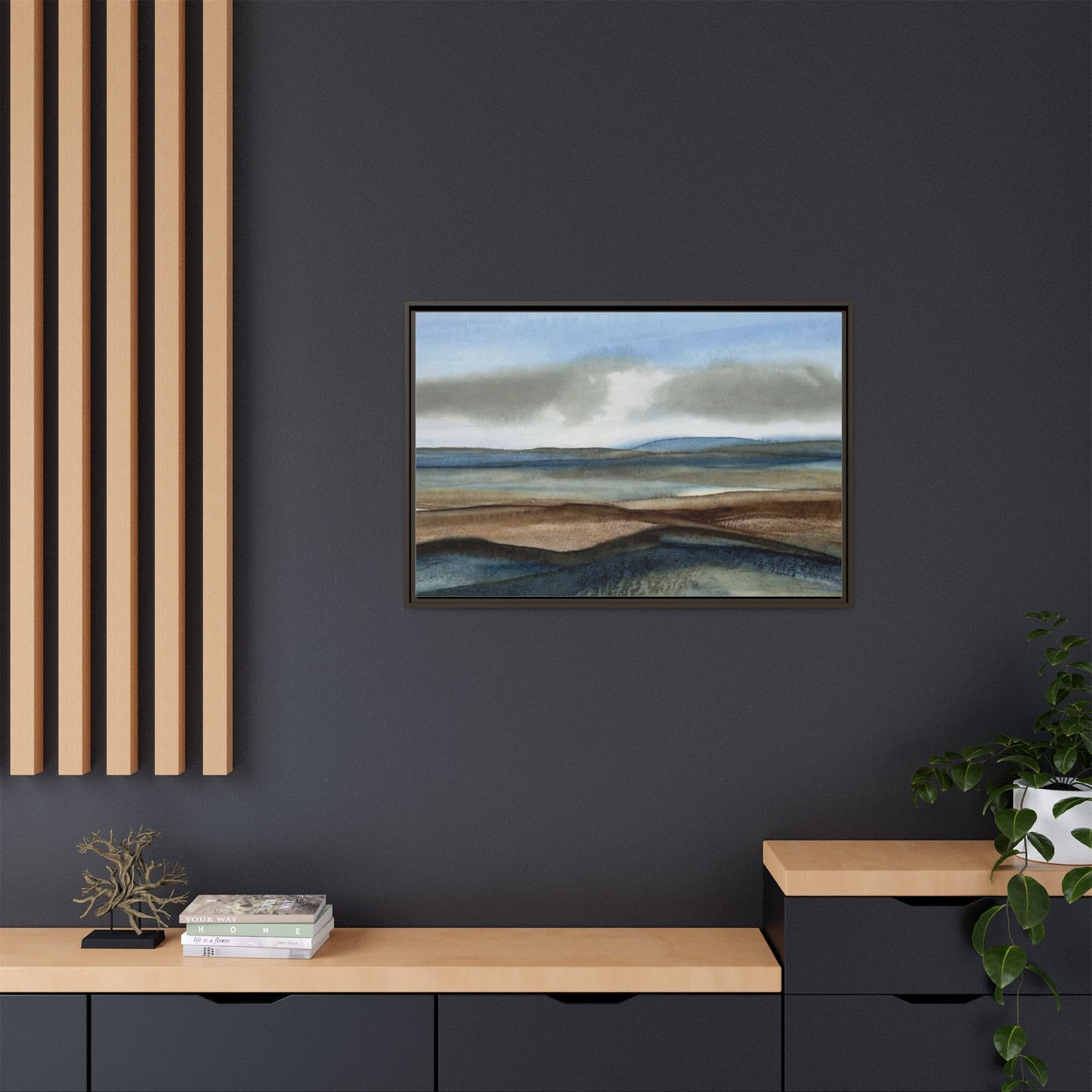 Matte Canvas Landscape, Framed (Multi-color)