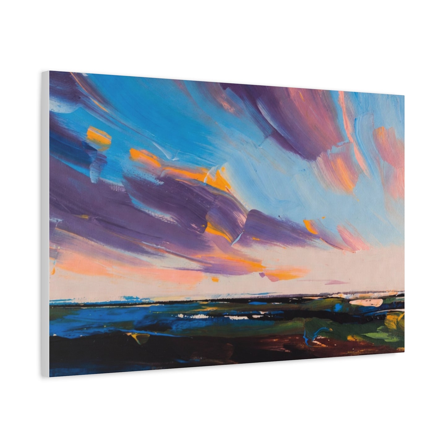 Abstract Coastal Sunset Canvas Print — Matte Stretched Wall Art