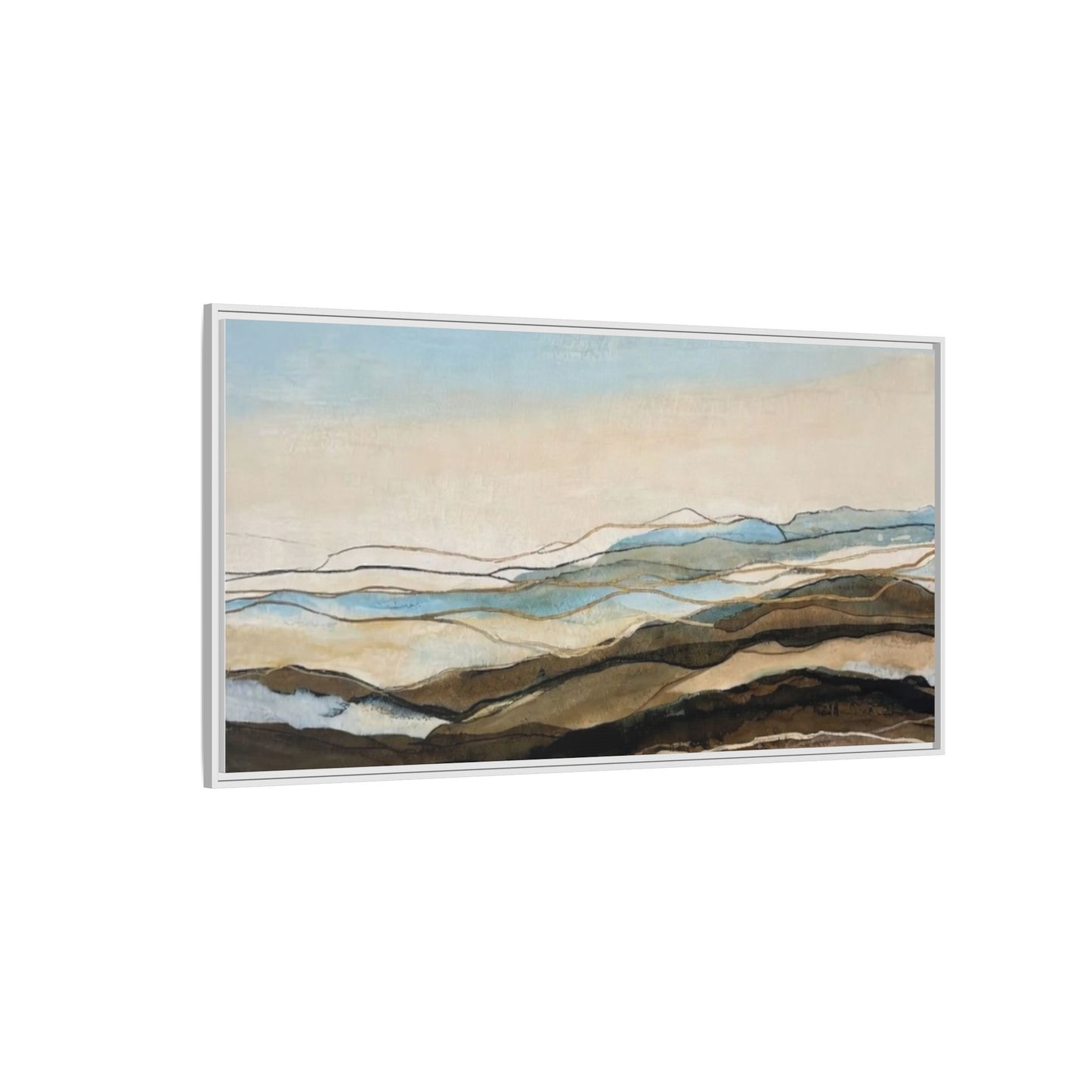 Framed Matte Canvas Print — Abstract Coastal Landscape Wall Art