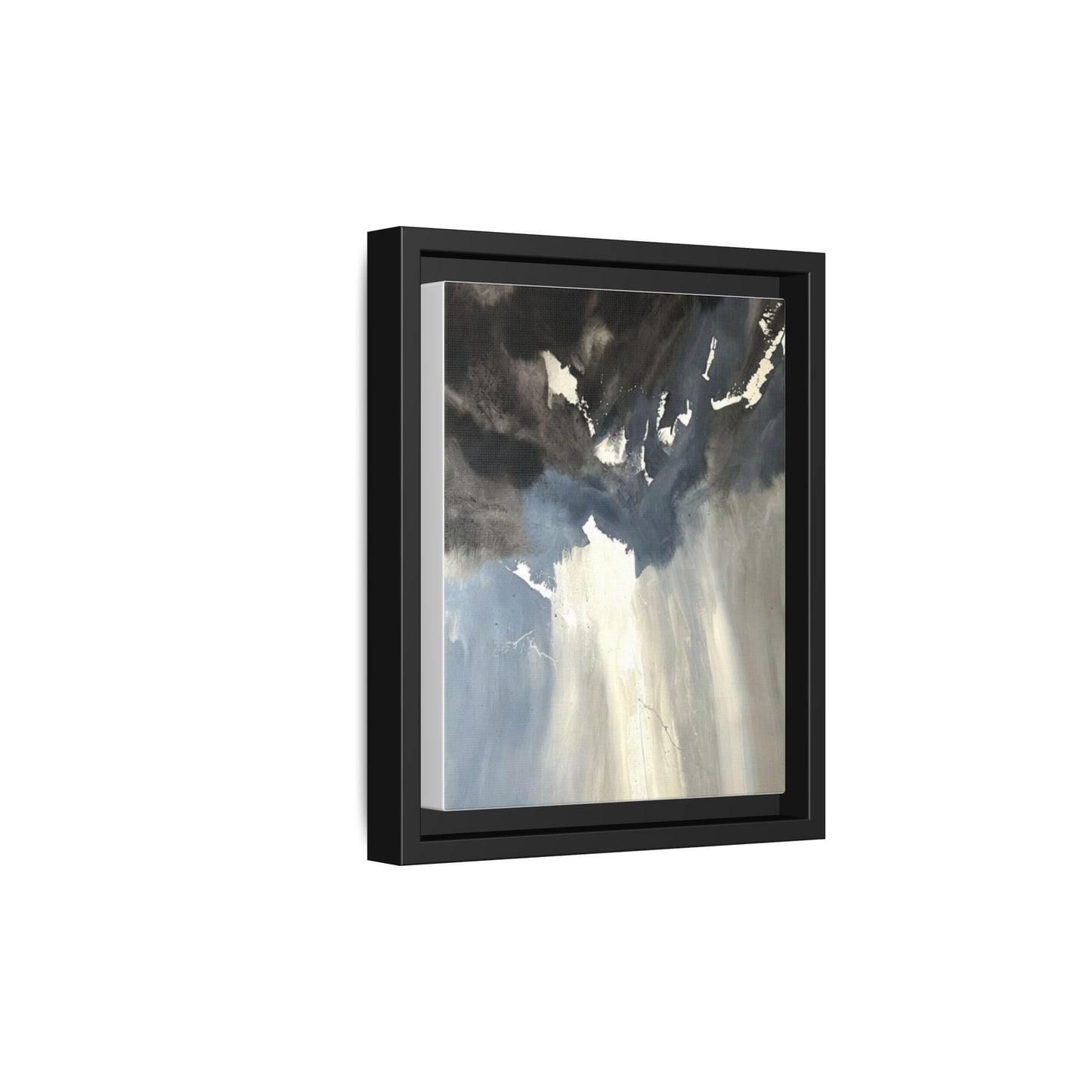 Framed Matte Canvas Art — Moody Abstract Sky Painting