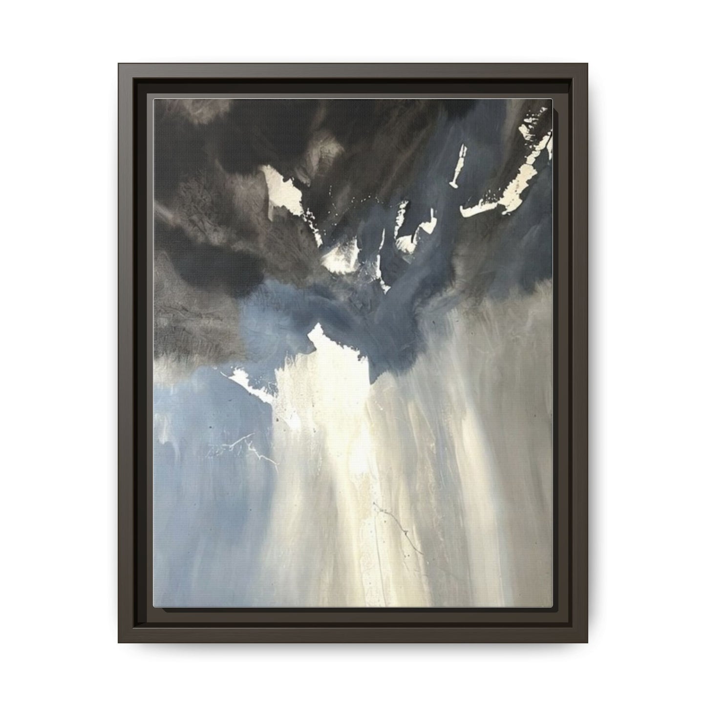 Framed Matte Canvas Art — Moody Abstract Sky Painting