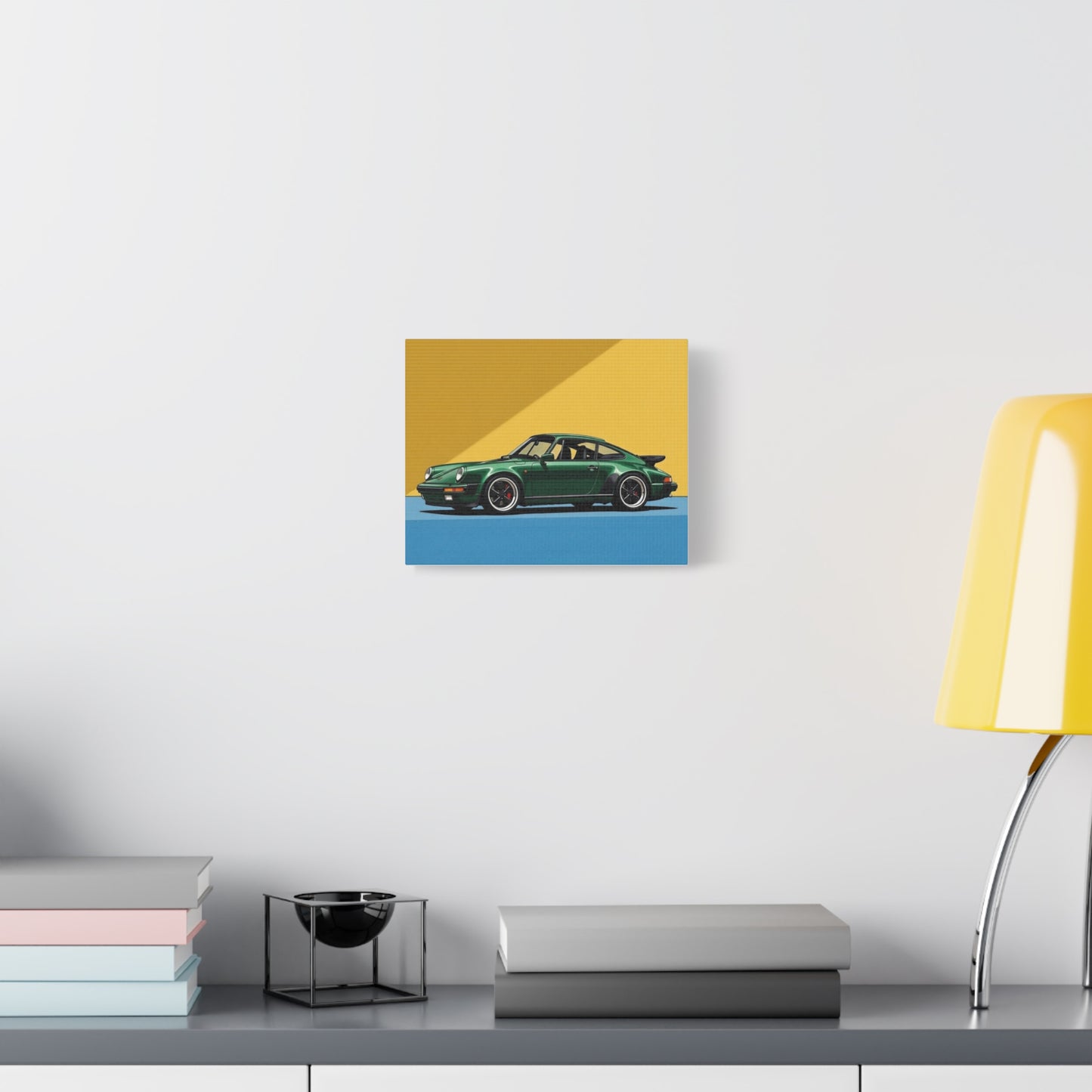 Vintage Green Porsche Art Print - Matte Stretched Canvas