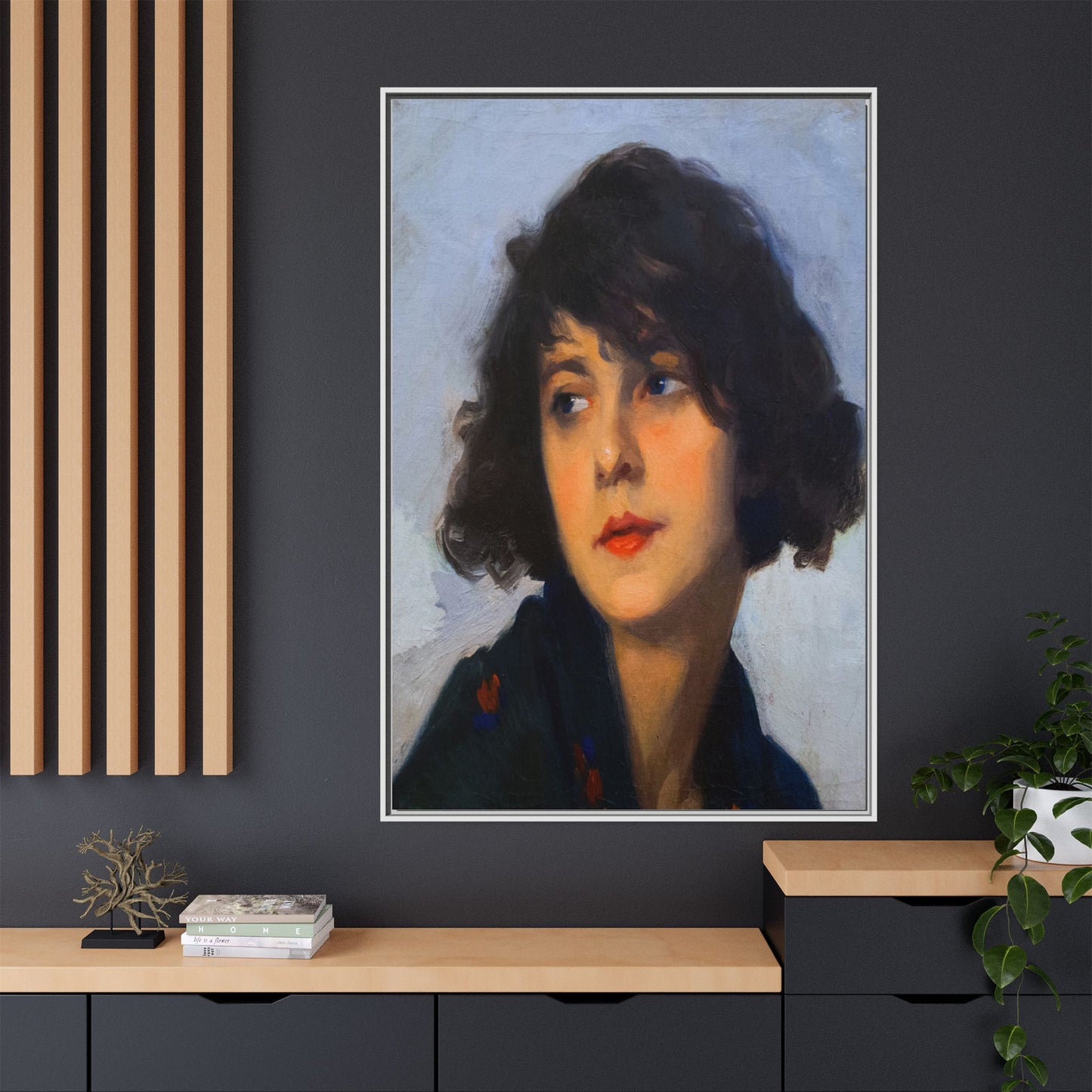 Mulher do chale verde (cropped) by Cyprien Eugene Boulet Framed Matte Canvas Print