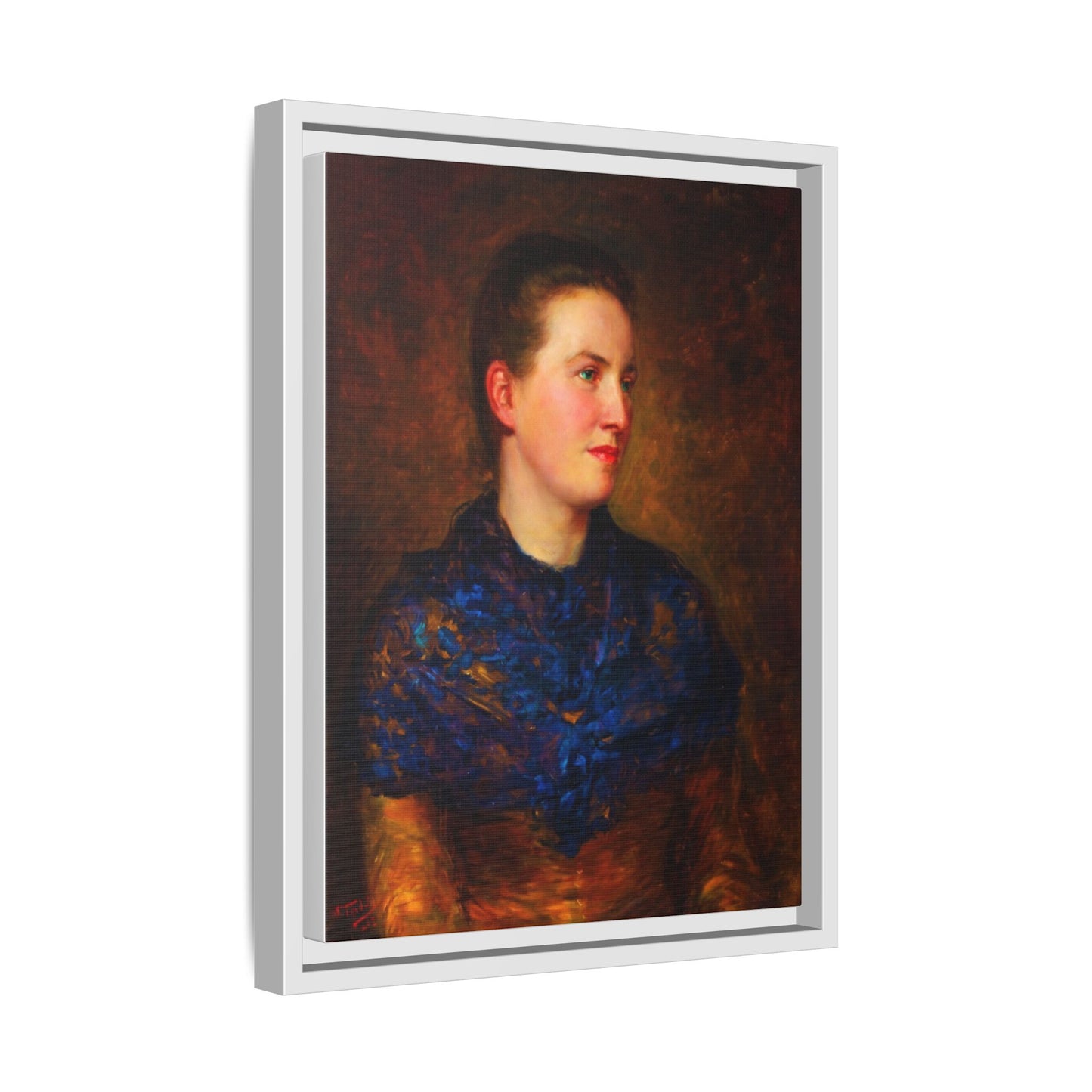 Framed Matte Canvas Portrait Print — Classic Victorian Woman Wall Art