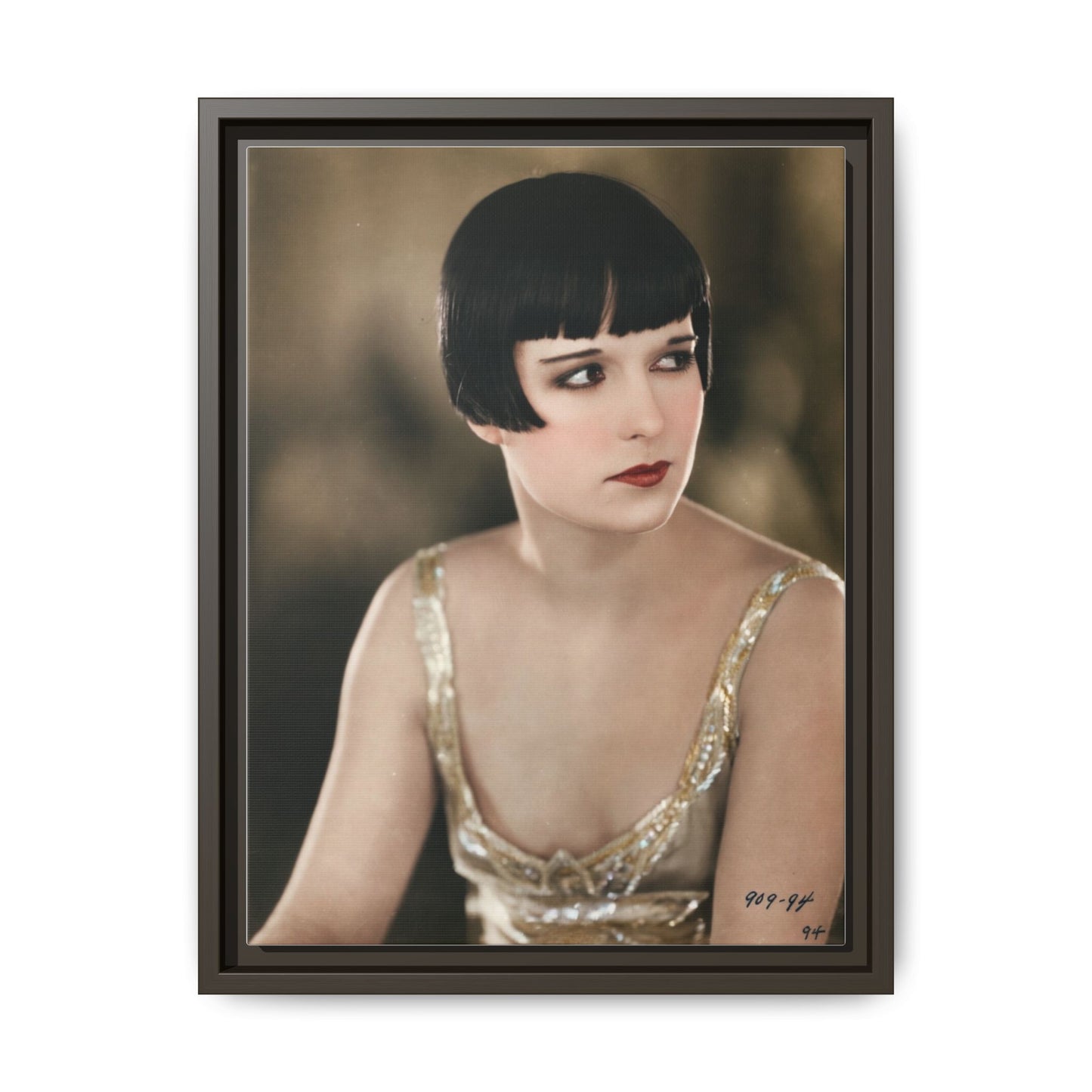 Vintage Louise Brooks Portrait Matte Canvas Framed Wall Art