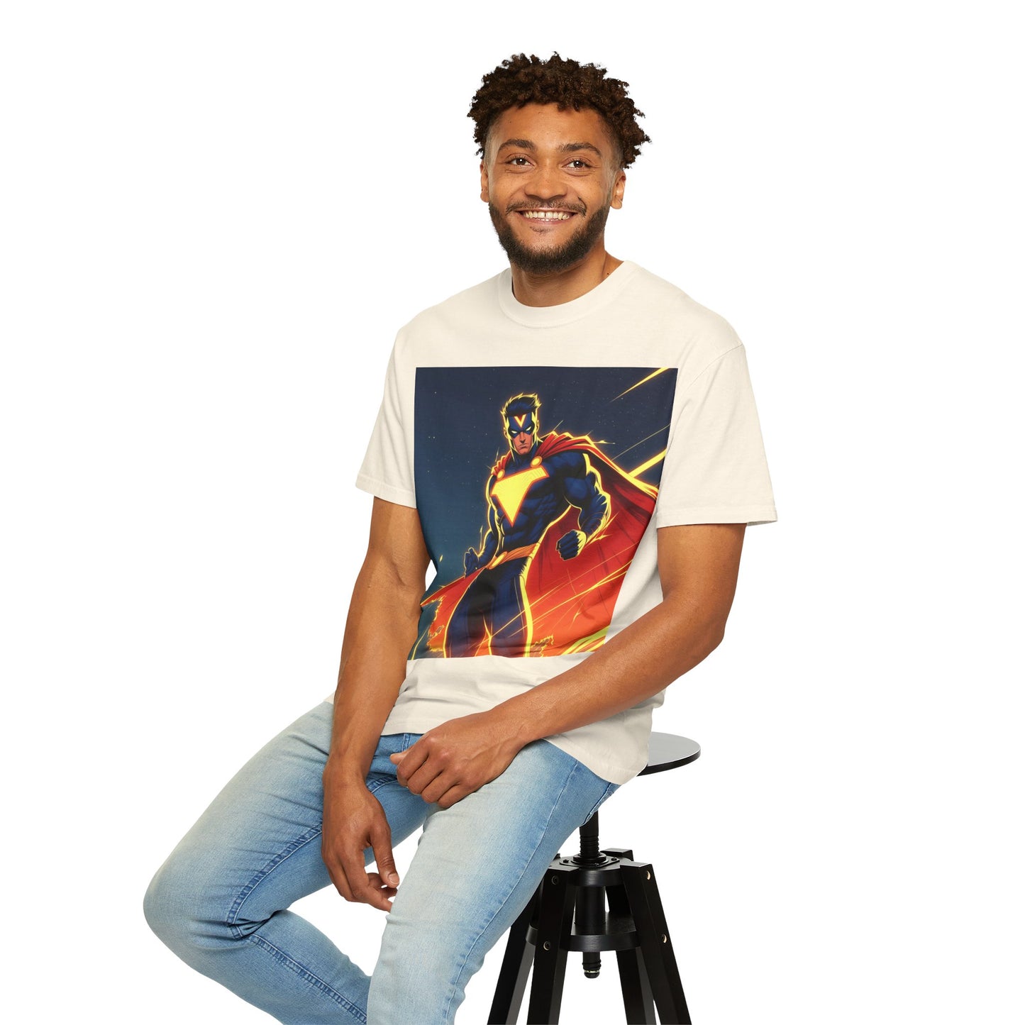 Superhero Graphic T-Shirt – Bold Cape Hero Design