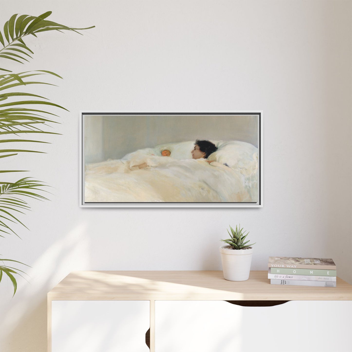 Mother by Joaquin Sorolla y Bastida Framed Matte Canvas Wall Art Print