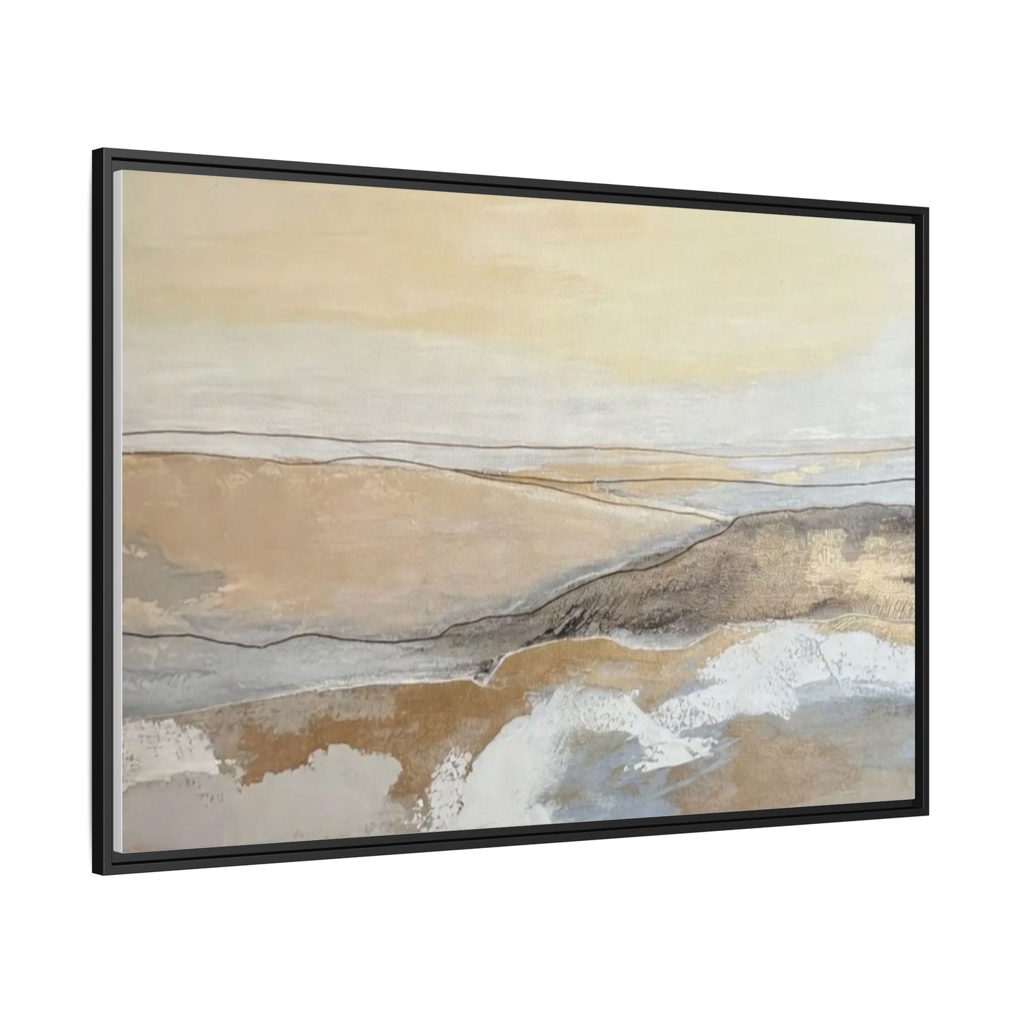 Framed Abstract Coastal Landscape Matte Canvas Wall Art