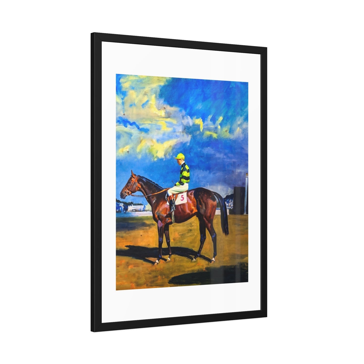 Framed Poster — Vintage Racehorse Jockey Art Print
