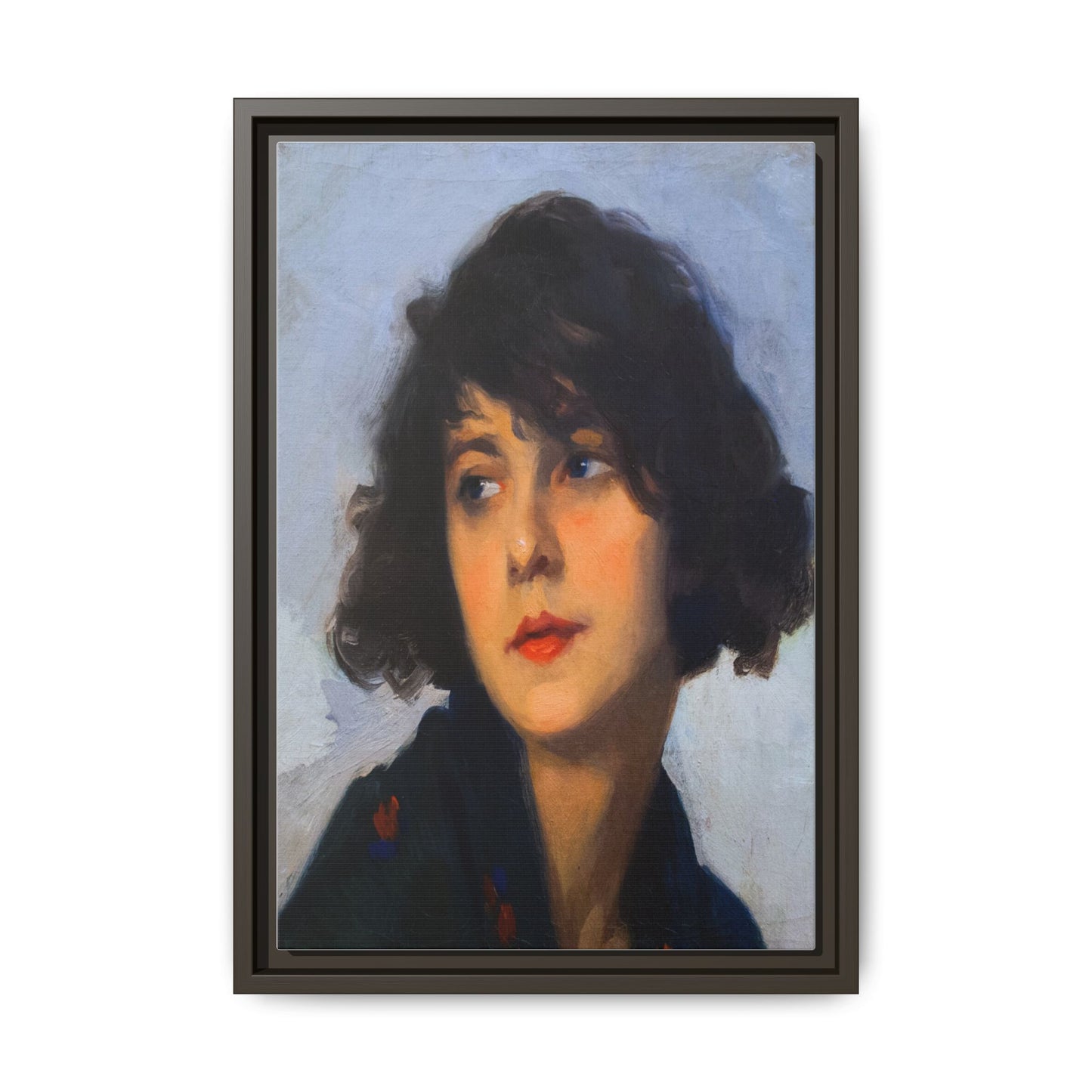 Mulher do chale verde (cropped) by Cyprien Eugene Boulet Framed Matte Canvas Print
