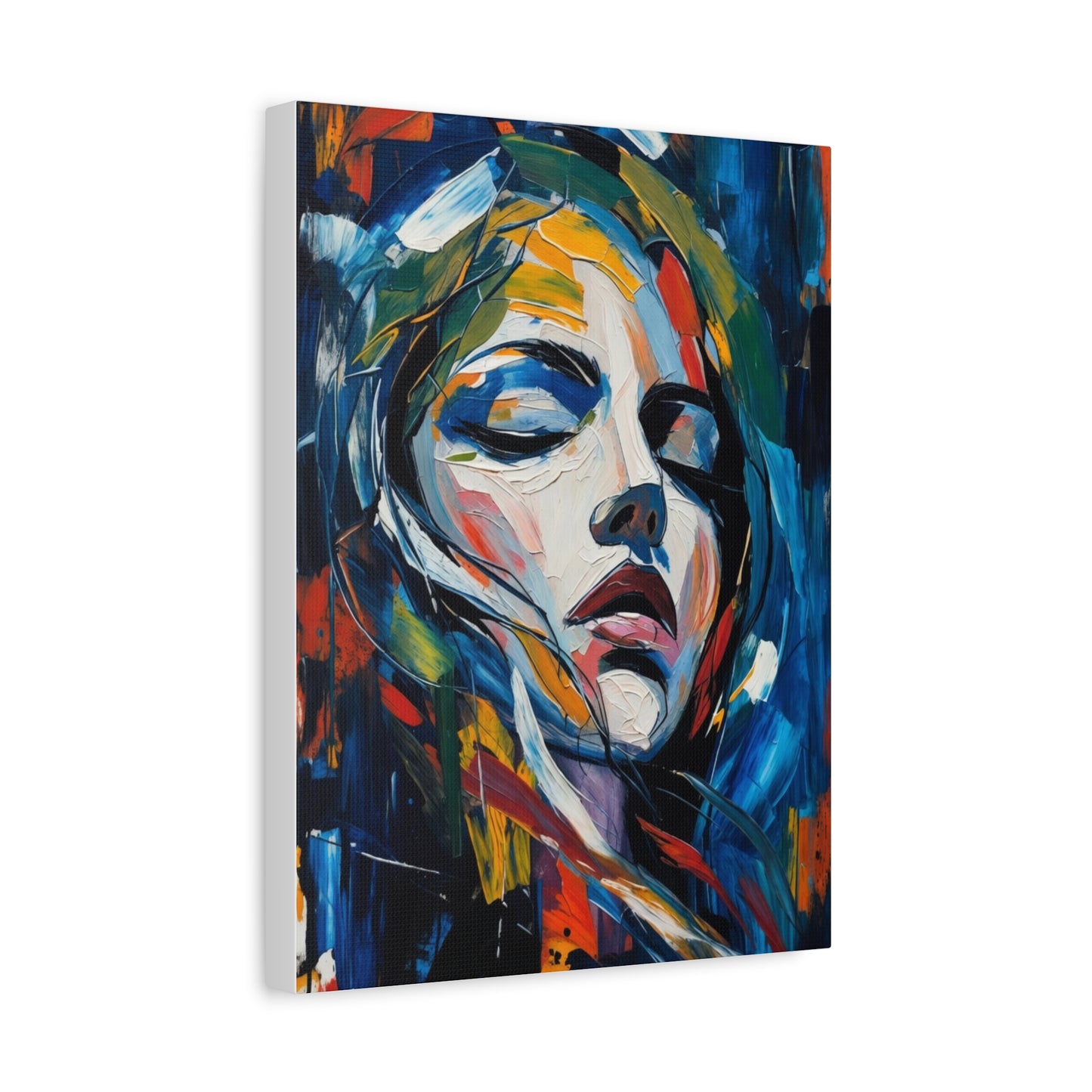 Abstract Colorful Woman Portrait Canvas