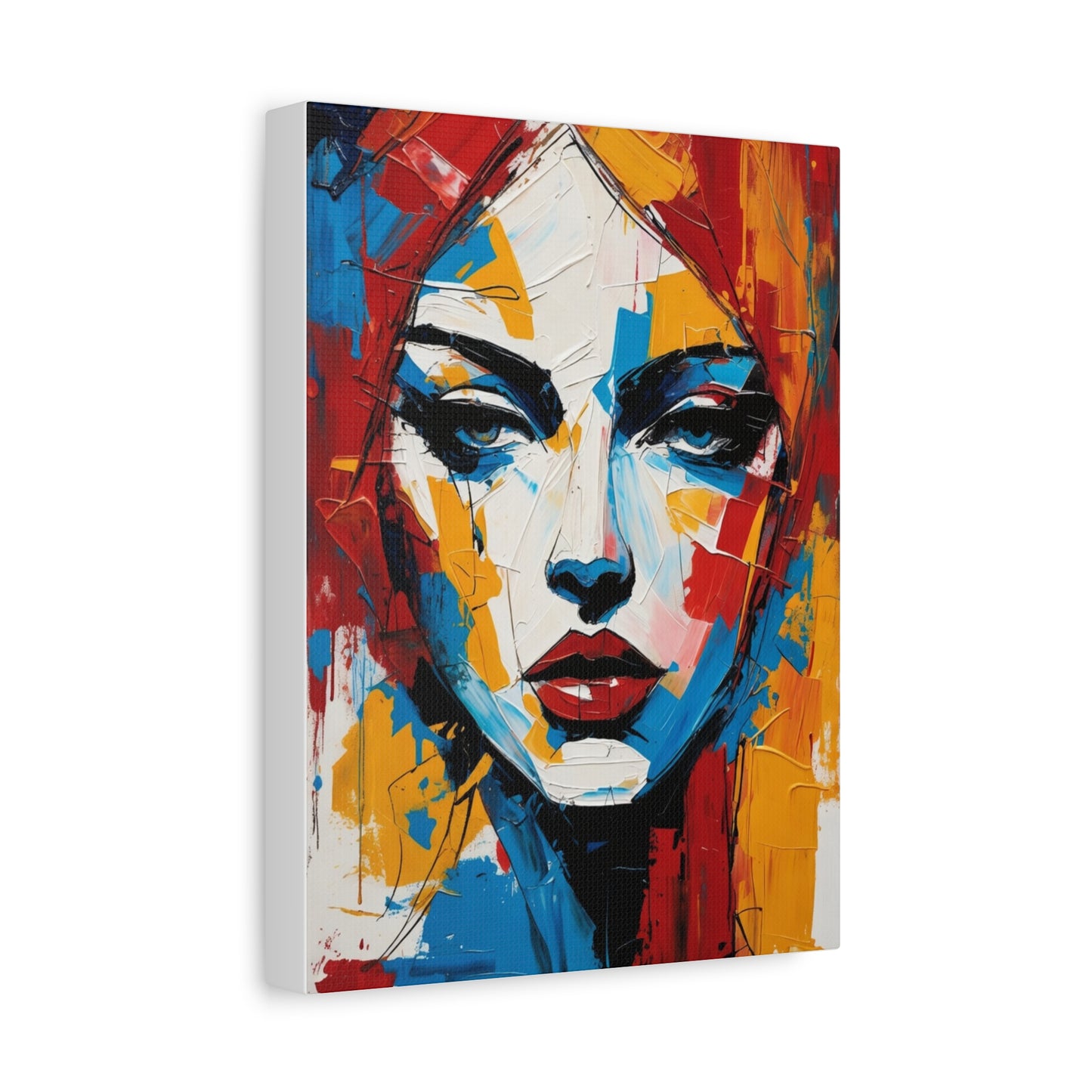 Abstract Portrait Canvas Print — Colorful Modern Woman Wall Art
