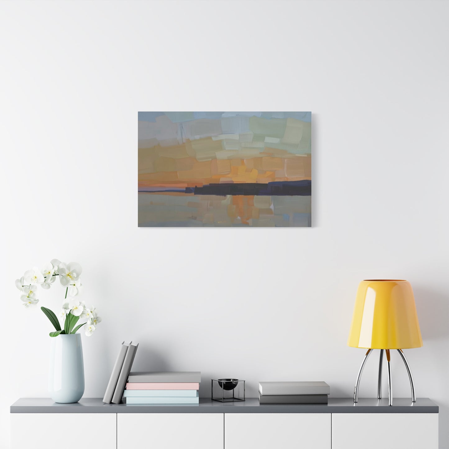 Abstract Sunset Landscape Canvas Print  Matte Stretched 1.25"