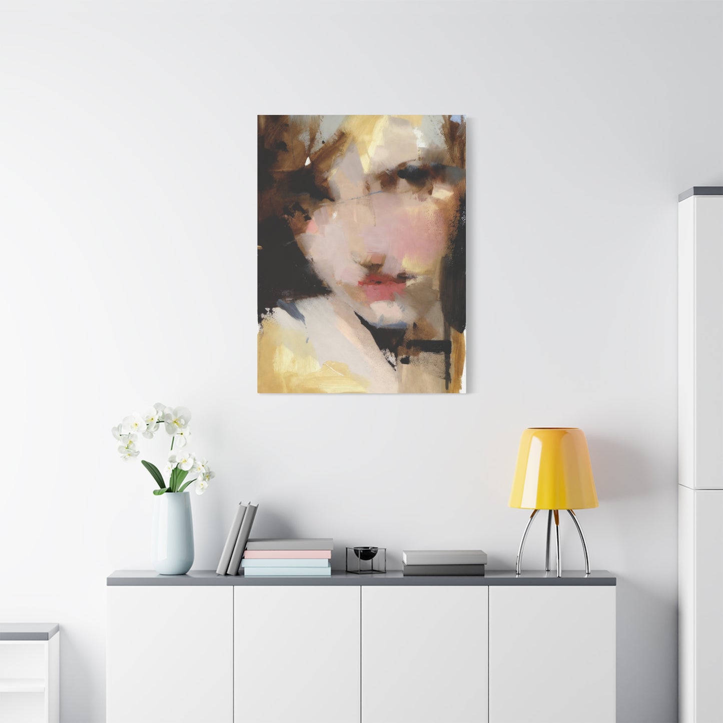 Abstract Portrait Matte Canvas Print — Modern Feminine Wall Art