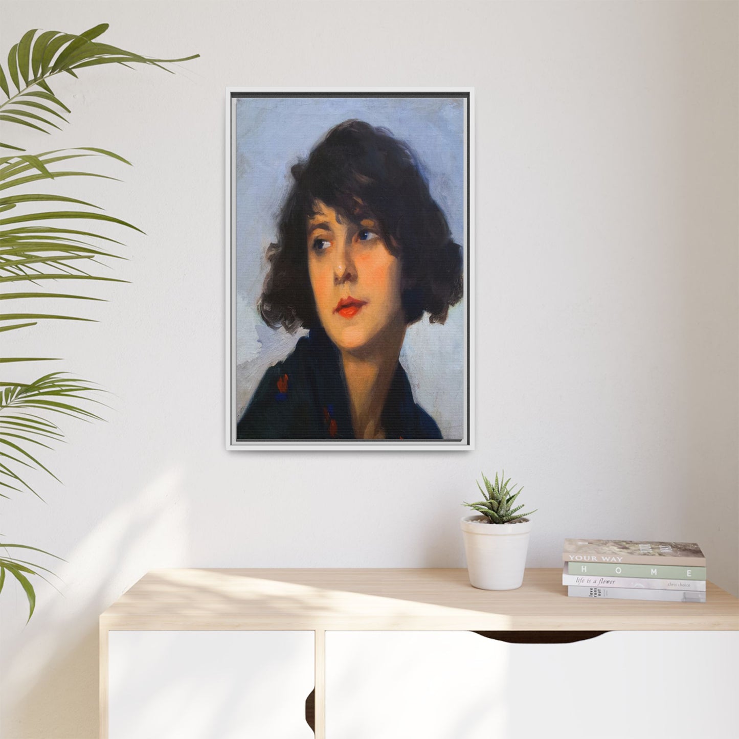 Mulher do chale verde (cropped) by Cyprien Eugene Boulet Framed Matte Canvas Print