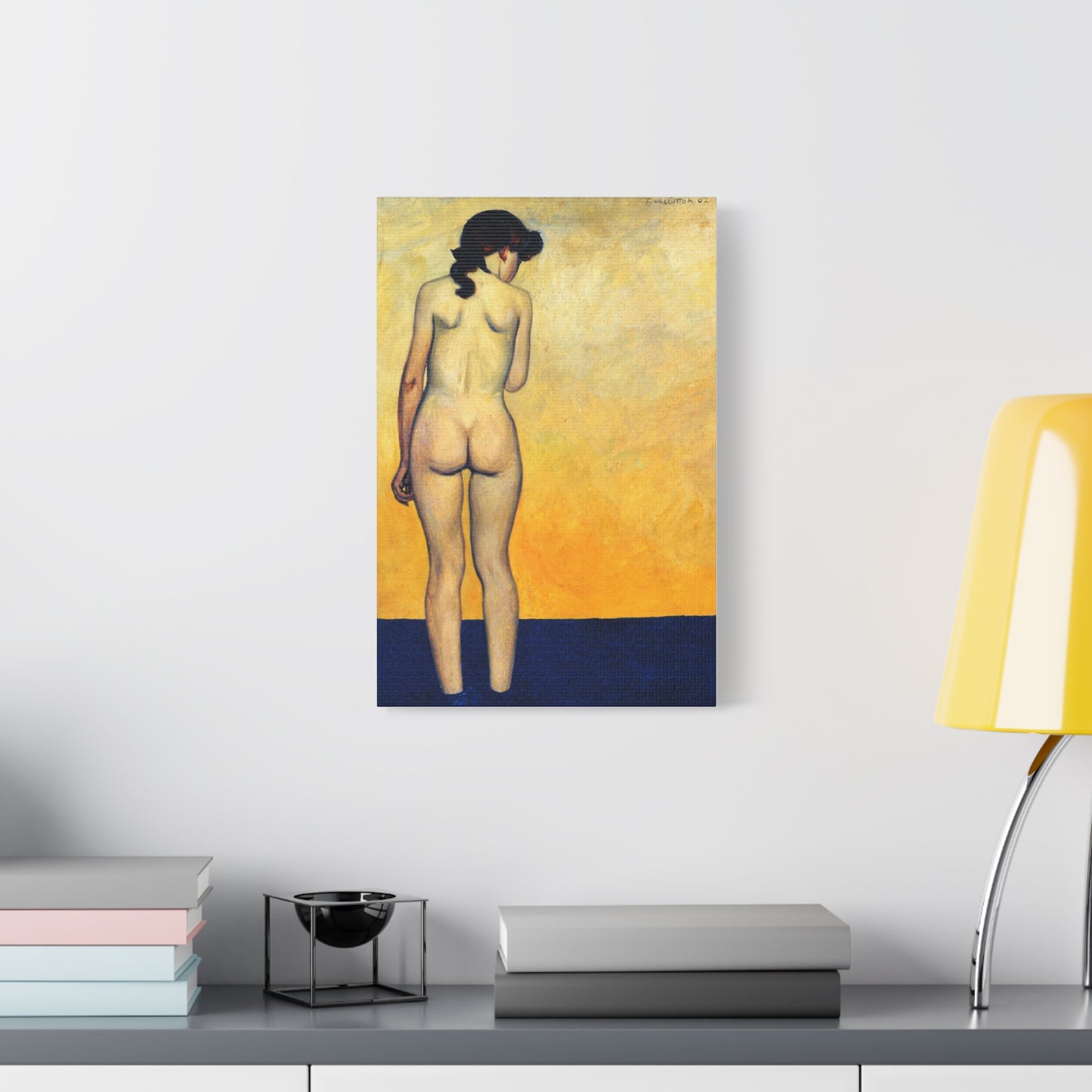 Adolescente entrant dans l'eau by Félix Vallotton  Matte Stretched Wall Art Print