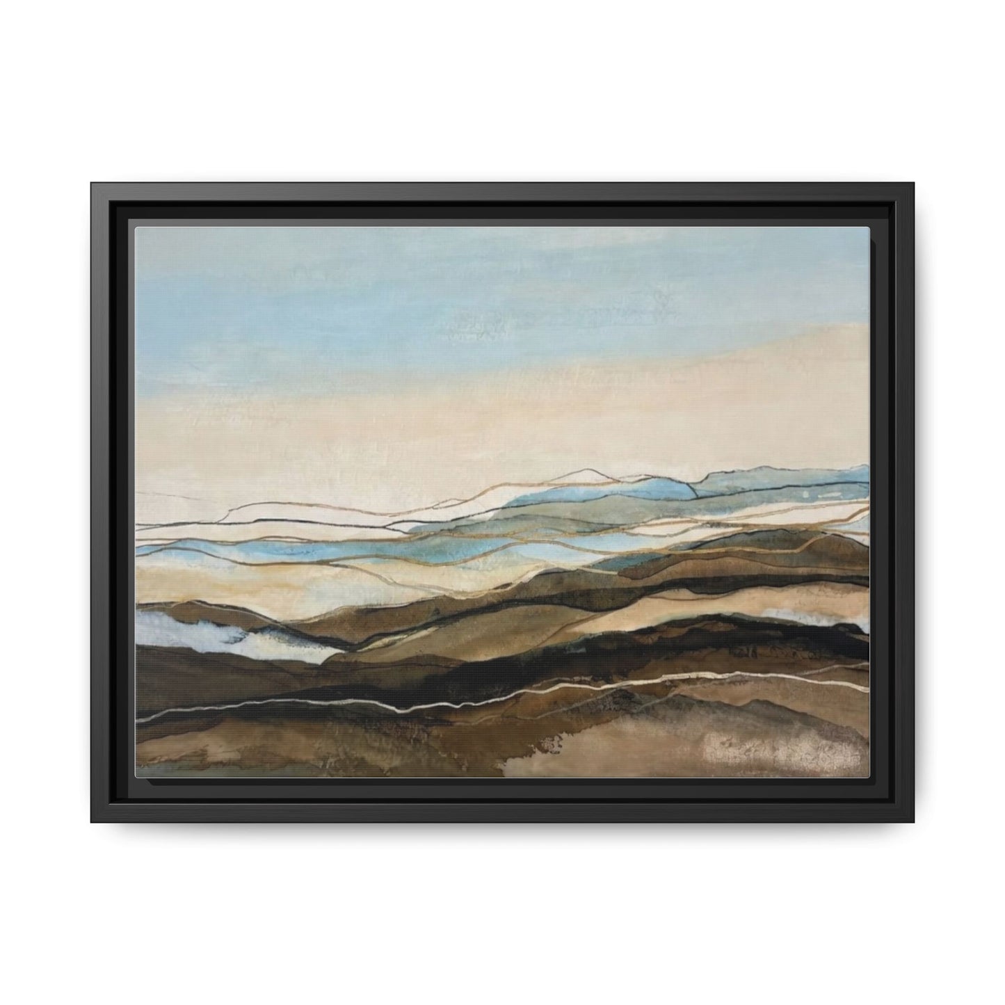 Framed Matte Canvas Print — Abstract Coastal Landscape Wall Art
