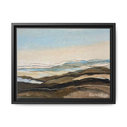 Framed Matte Canvas Print — Abstract Coastal Landscape Wall Art