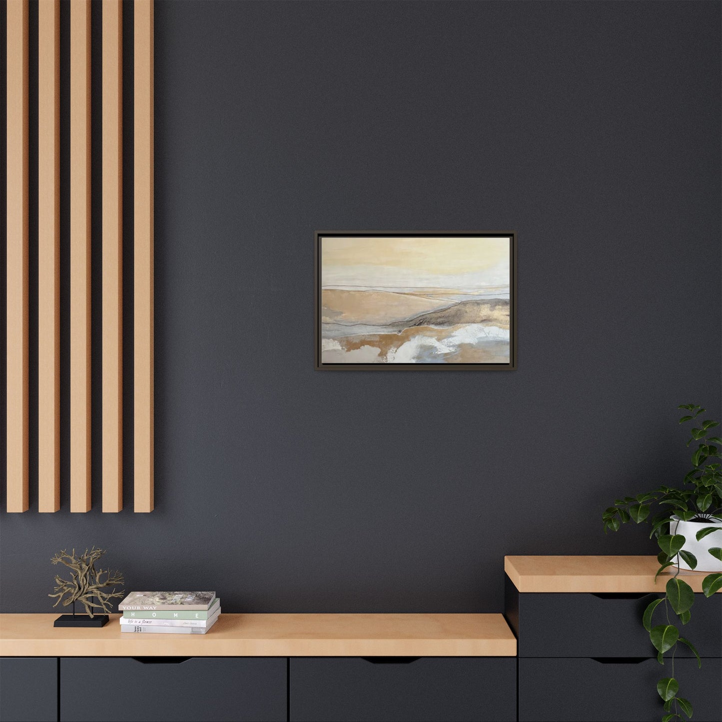 Framed Abstract Coastal Landscape Matte Canvas Wall Art