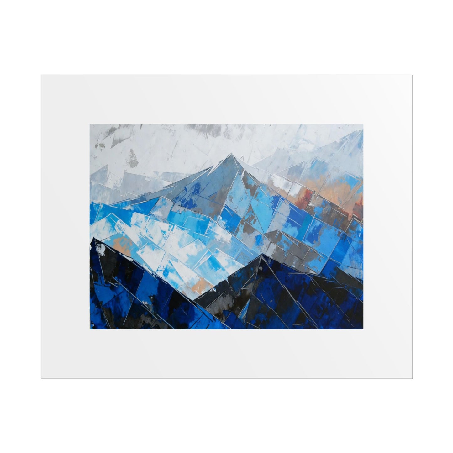 Abstract Blue Mountain Poster