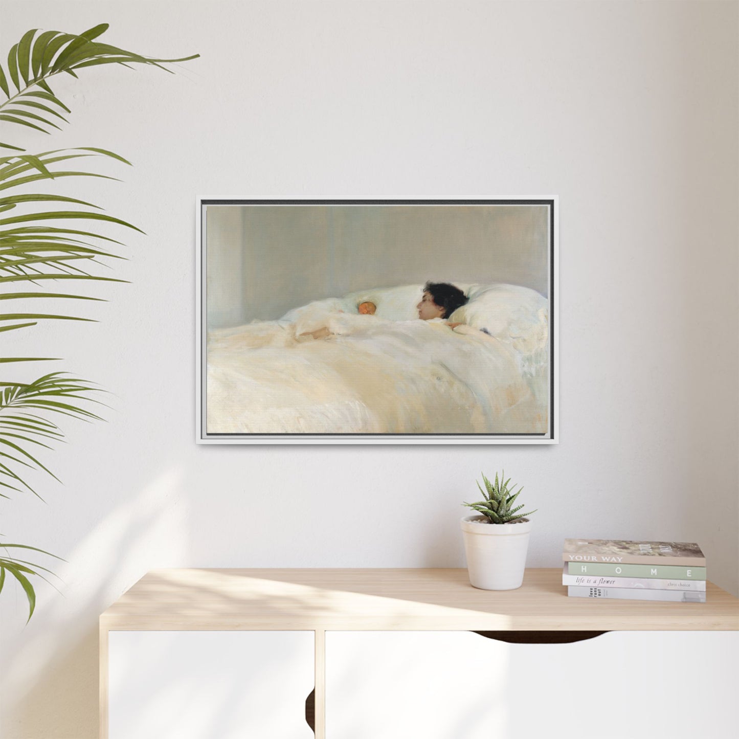 Mother by Joaquin Sorolla y Bastida Framed Matte Canvas Wall Art Print