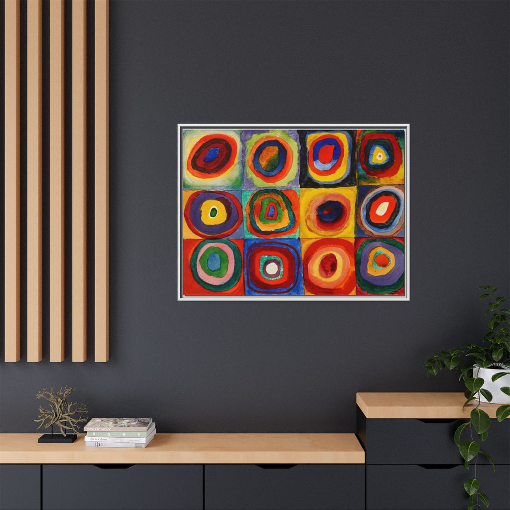 Colour Study, Squares with Concentric Circles by Vassily Kandinsky Framed Abstract Canvas Print