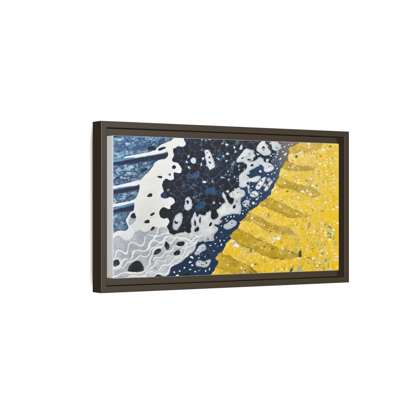 Framed Abstract Ocean & Sand Matte Canvas Print