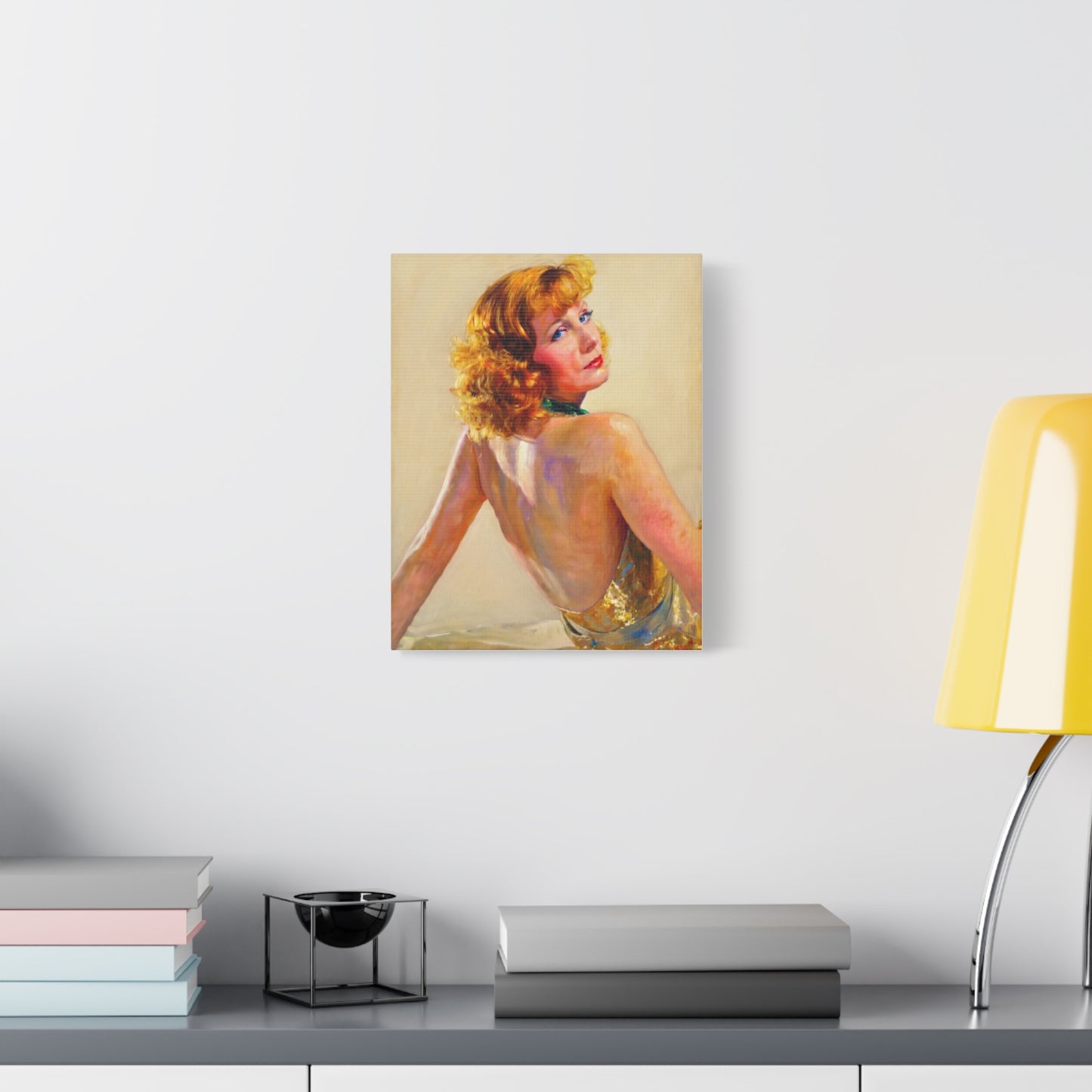 Vintage Greta Garbo Glam Portrait Canvas