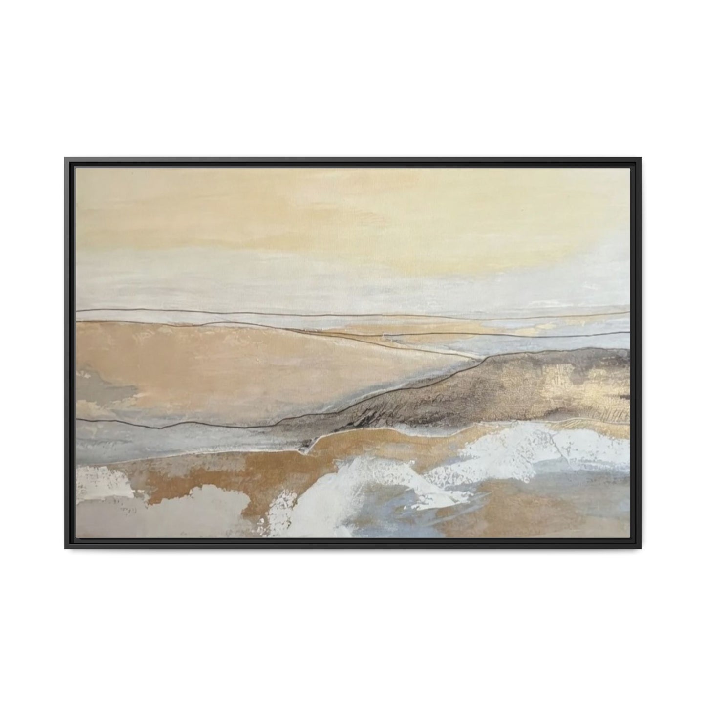 Framed Abstract Coastal Landscape Matte Canvas Wall Art