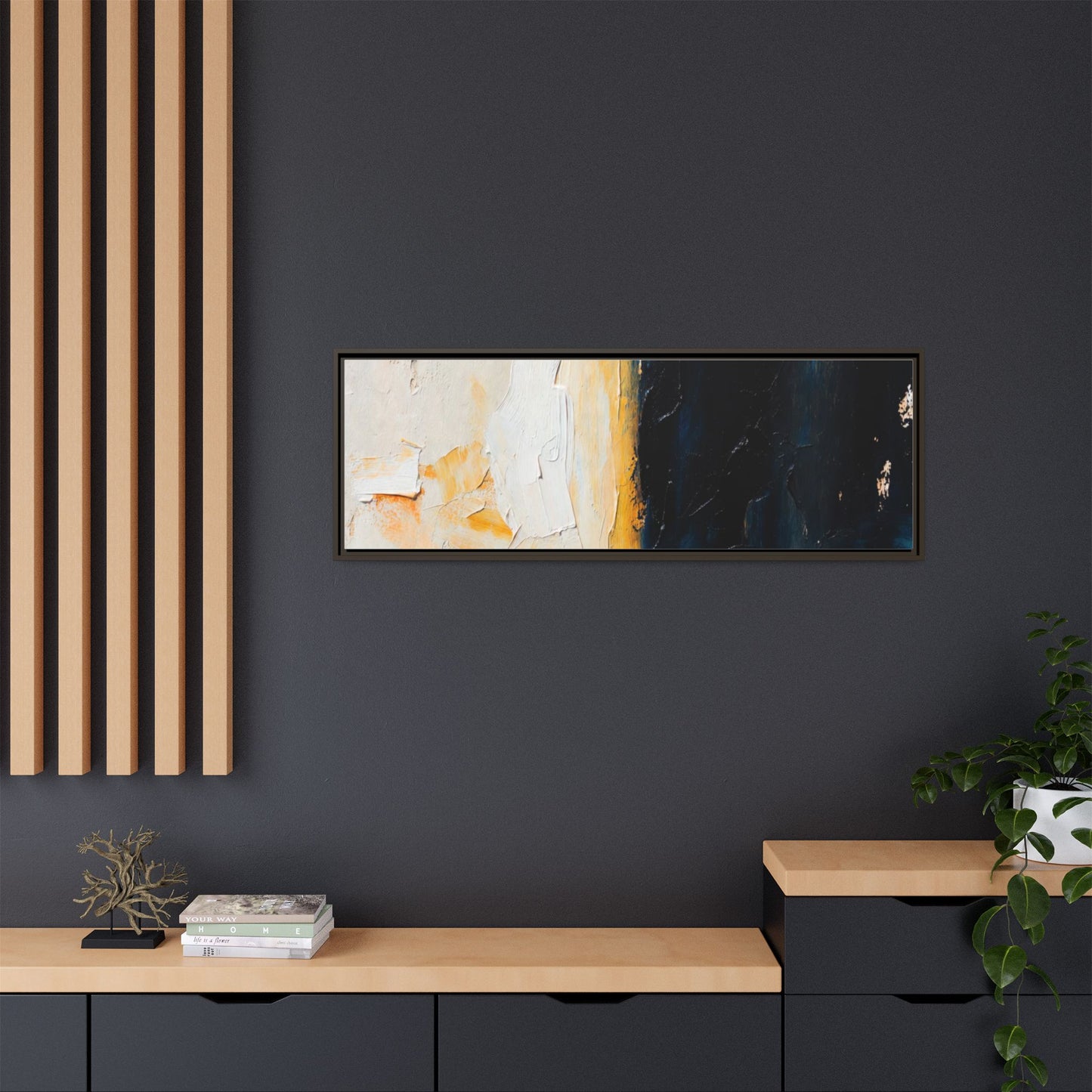Abstract Coastal Texture Framed Canvas Art — Matte Multi-Color Wall Print